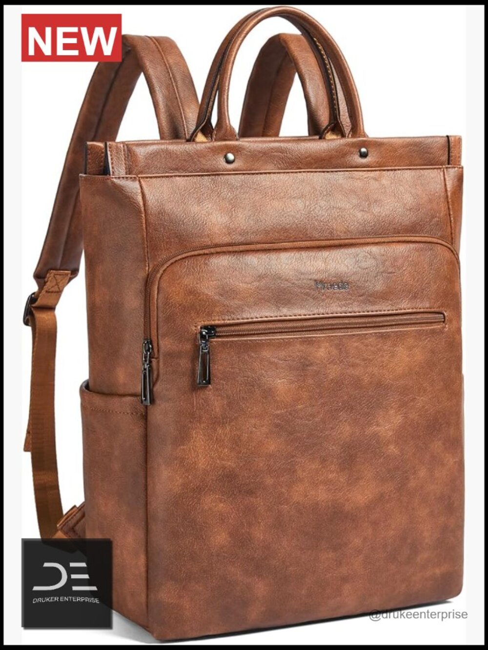 Leather Laptop Backpack For Women, Travel Backpack Purse Fits 15.6 Inch Laptop,